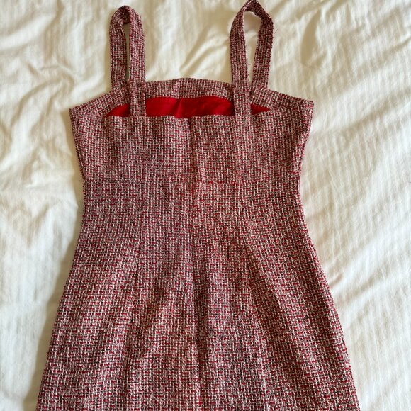 NWOT Forever 21 Pink-Red Tweed Double-Breasted Mini Dress - Picture 4 of 8